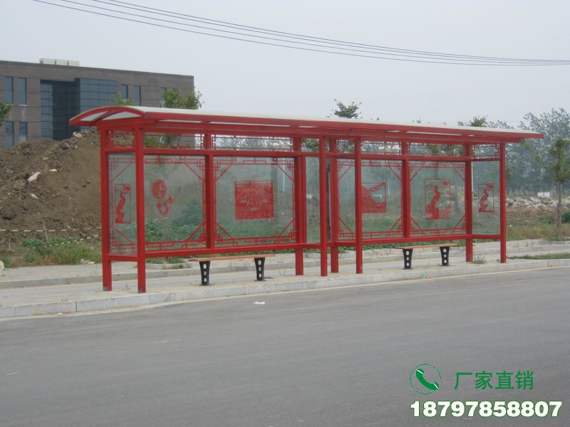 和顺县中式金属古典公交候车亭