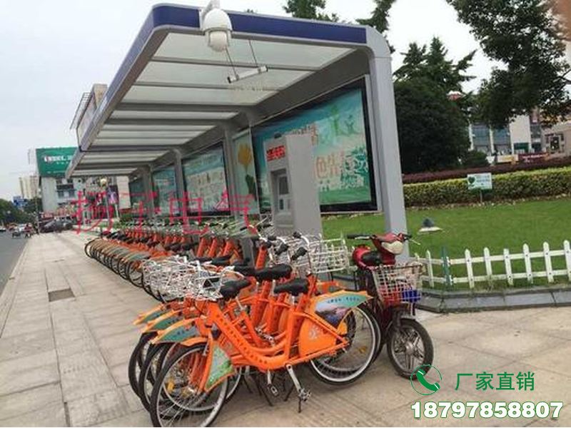喀喇沁左翼地铁站共享单车存放亭