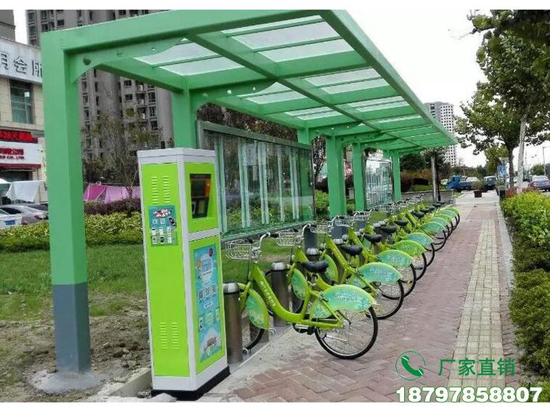 克拉玛依公交站共享自行车存放亭